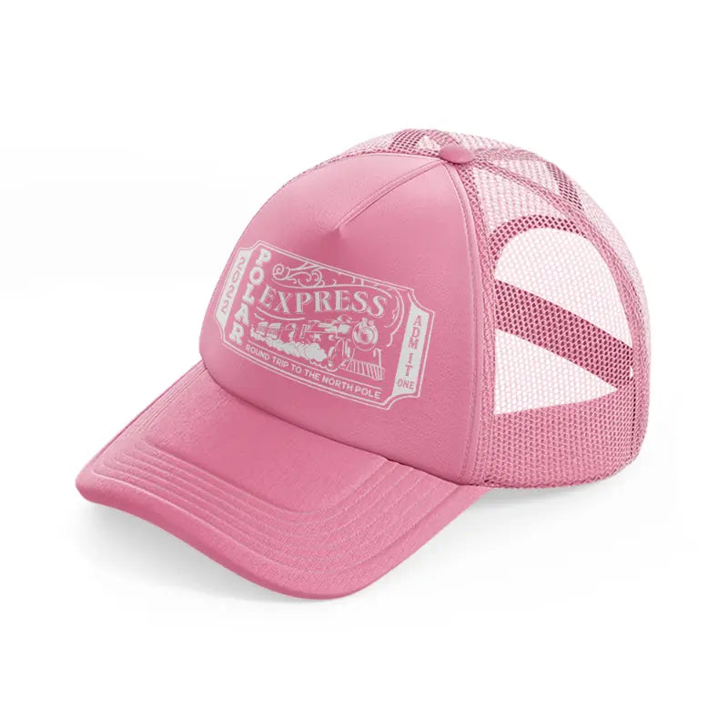 polar express round trip to the north pole-pink-trucker-hat