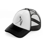 golfer with hat-black-and-white-trucker-hat