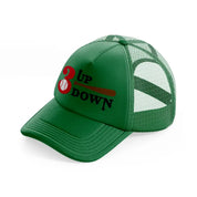 3 up down baseball-green-trucker-hat