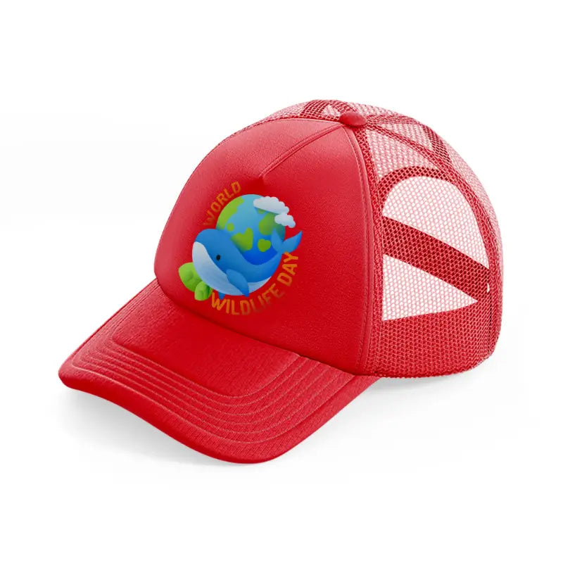 world wildlife day (3) red trucker hat