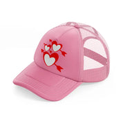 3 hearts with arrows-pink-trucker-hat