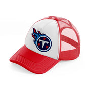 tennessee titans round emblem-red-and-white-trucker-hat