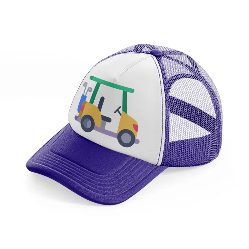 golf cart-purple-trucker-hat