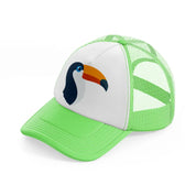 toucan lime green trucker hat