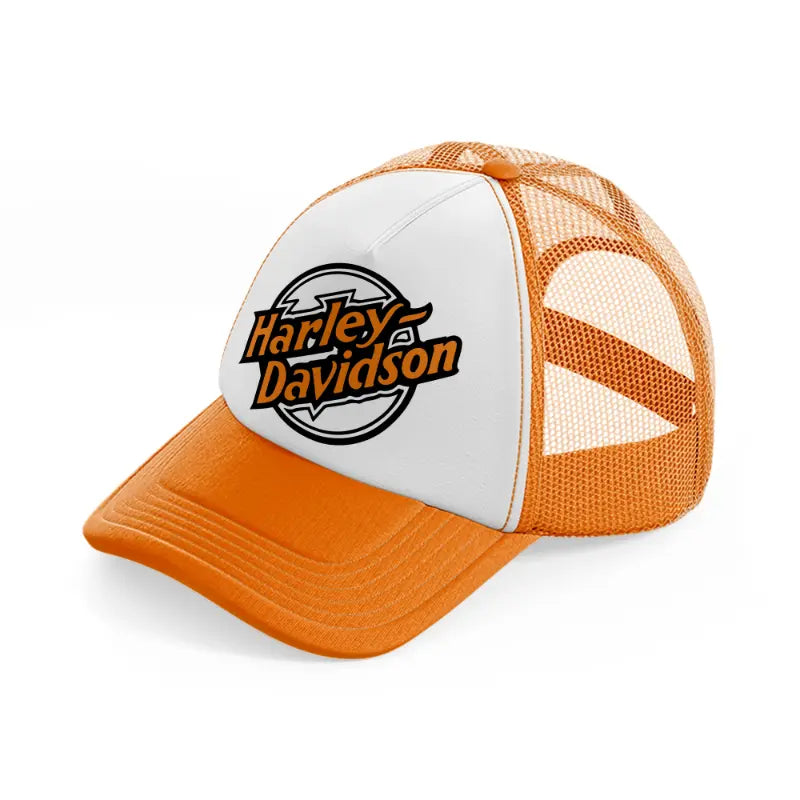 harley-davidson retro-orange-trucker-hat