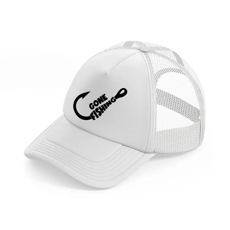 gone fishing hook-white-trucker-hat