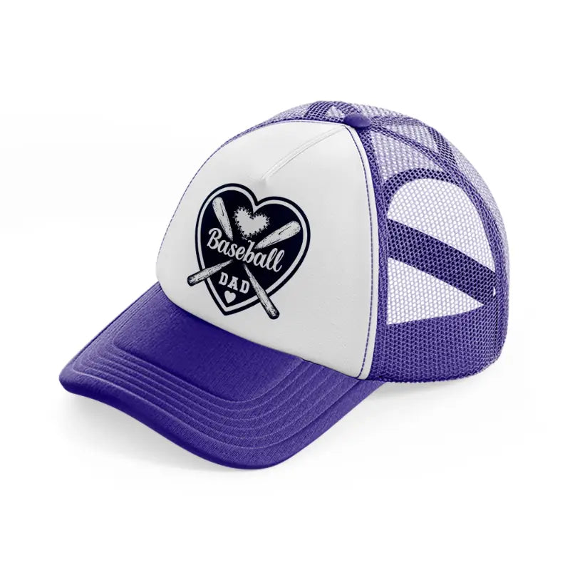 baseball dad blue-purple-trucker-hat