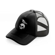 dark skull bird art-black-trucker-hat