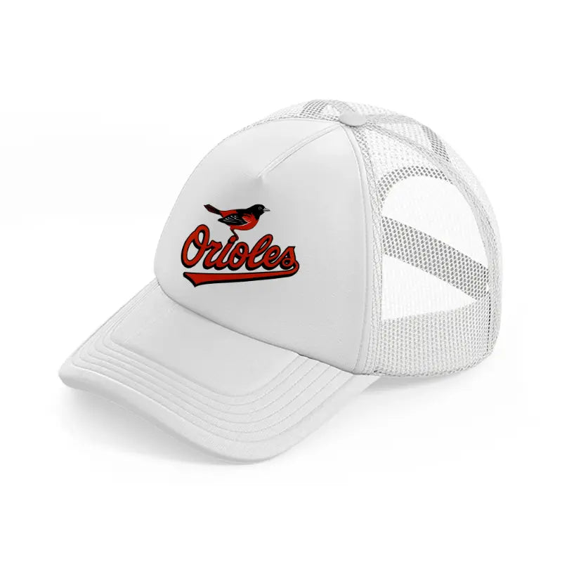 baltimore orioles supporter white trucker hat