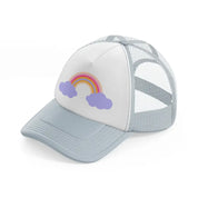 rainbow cloud grey trucker hat