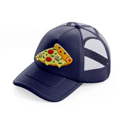 pizza navy blue trucker hat