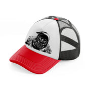 halloween witch-red-and-black-trucker-hat