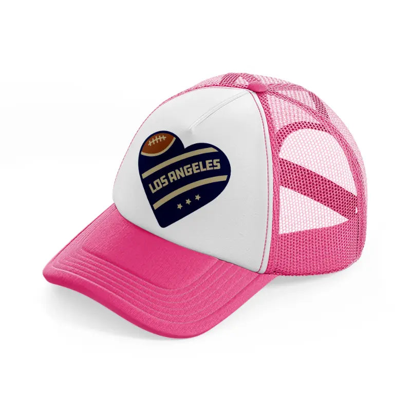 los angeles rams lover neon pink trucker hat