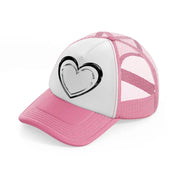 heart pink and white trucker hat