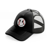 smiley baseball-black-trucker-hat