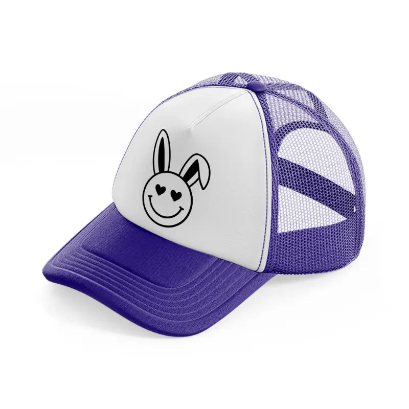 smiley easter bunny-purple-trucker-hat