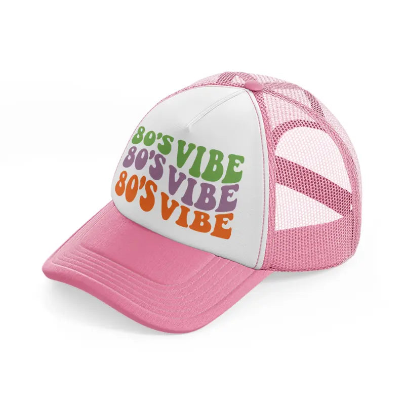 80's vibe-pink-and-white-trucker-hat