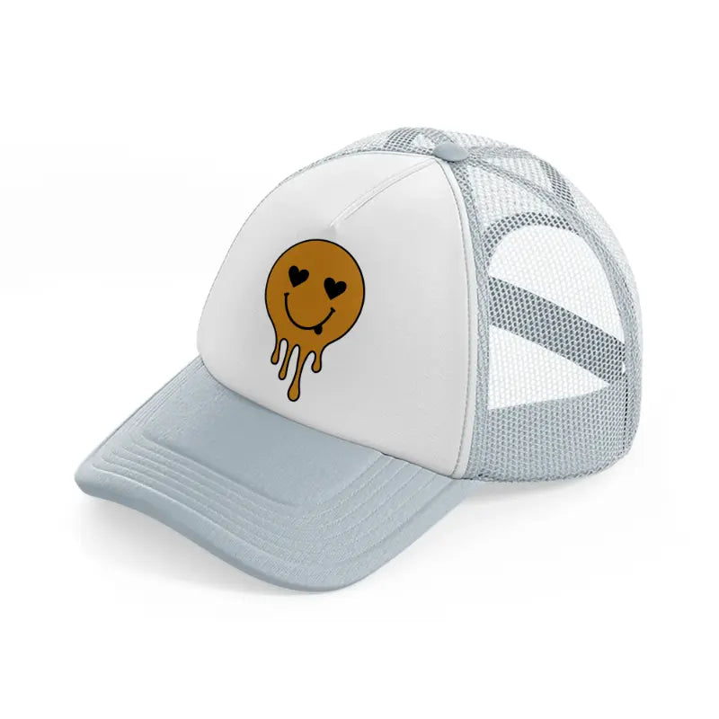 melt smiley-grey-trucker-hat