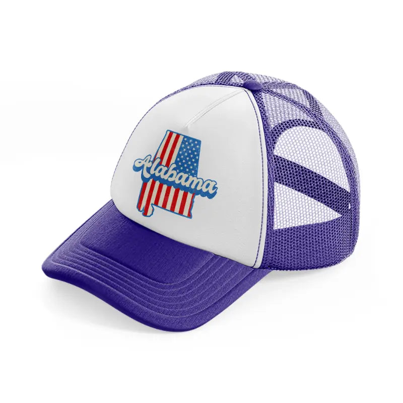 alabama flag-purple-trucker-hat
