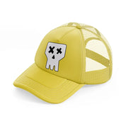 knock off skull-gold-trucker-hat