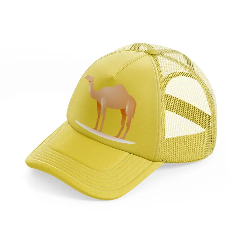 036 camel gold trucker hat