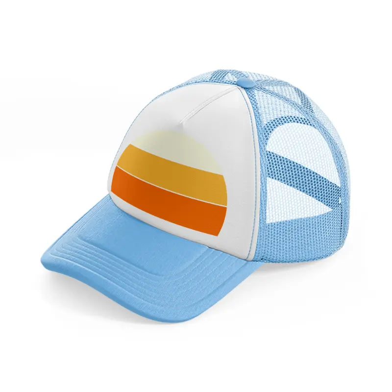 sun retro sky blue trucker hat