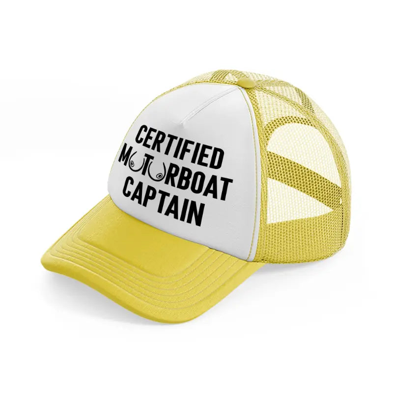 Certified Motorboat Captain yellow Trucker Hat