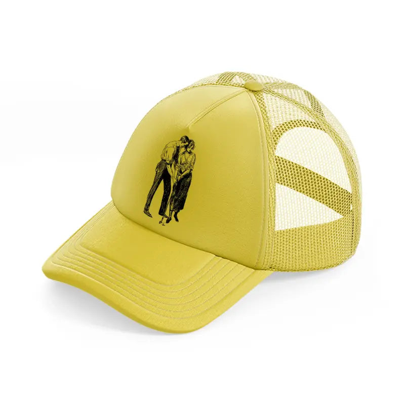 golfers black & white-gold-trucker-hat