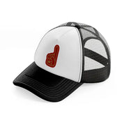 49ers #1 fan finger-black-and-white-trucker-hat