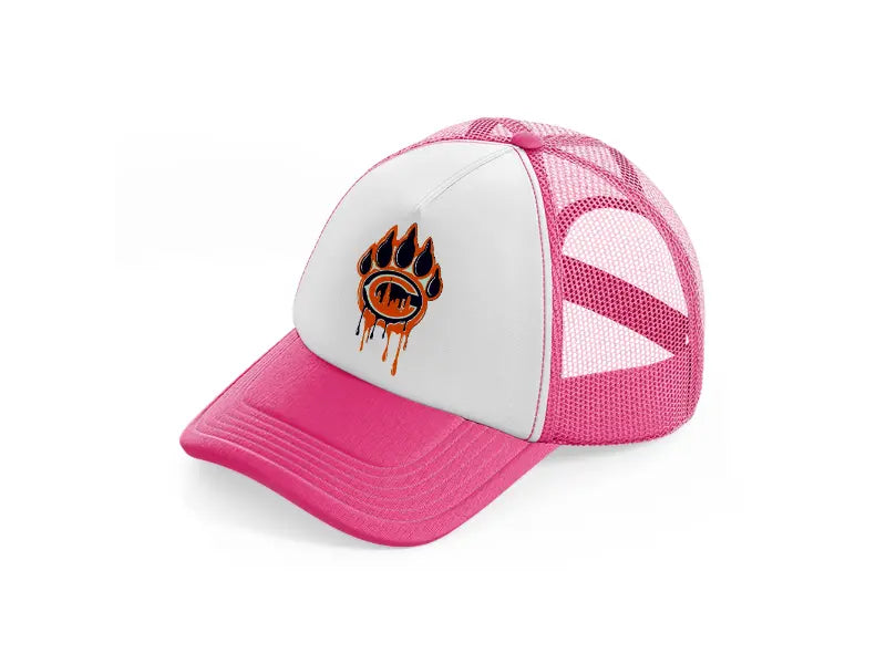 bear paw chicago bears-neon-pink-trucker-hat