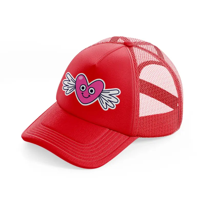 flying heart sticker-red-trucker-hat