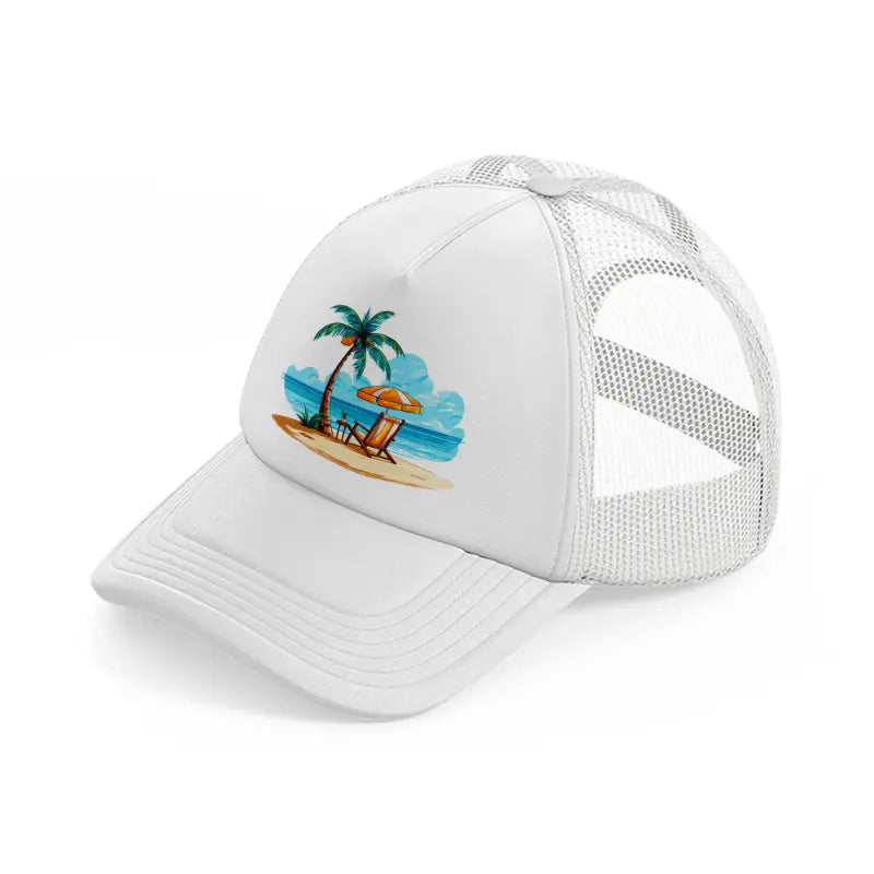 summer beach-white-trucker-hat