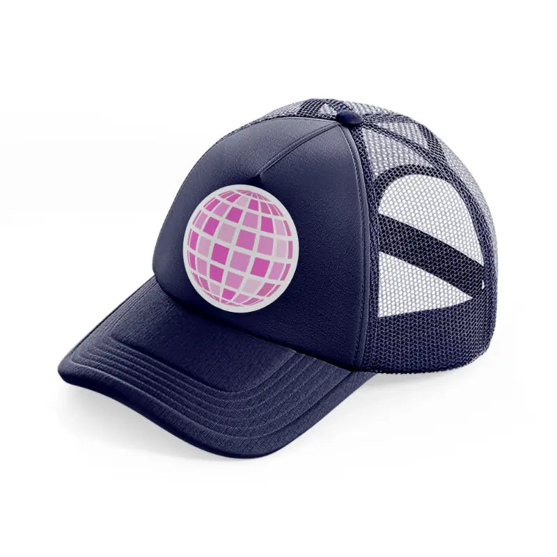 disco ball navy blue trucker hat