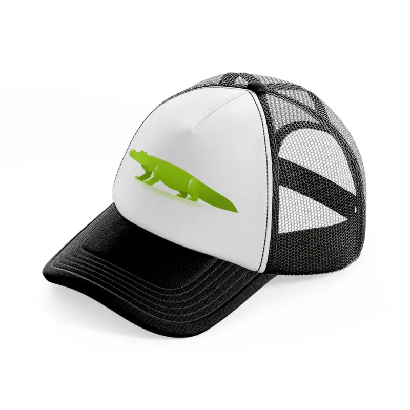 012-crocodile-black-and-white-trucker-hat