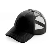 super dad b&w-black-trucker-hat
