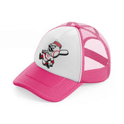 cincinnati reds retro emblem-neon-pink-trucker-hat