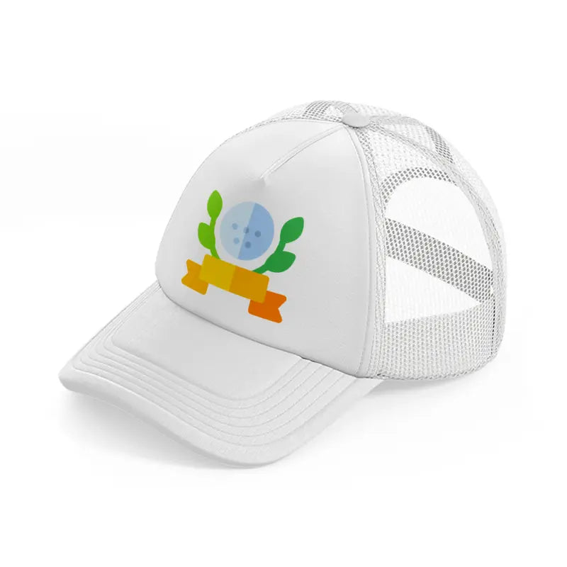 golf ball color-white-trucker-hat