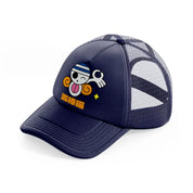 nami logo navy blue trucker hat