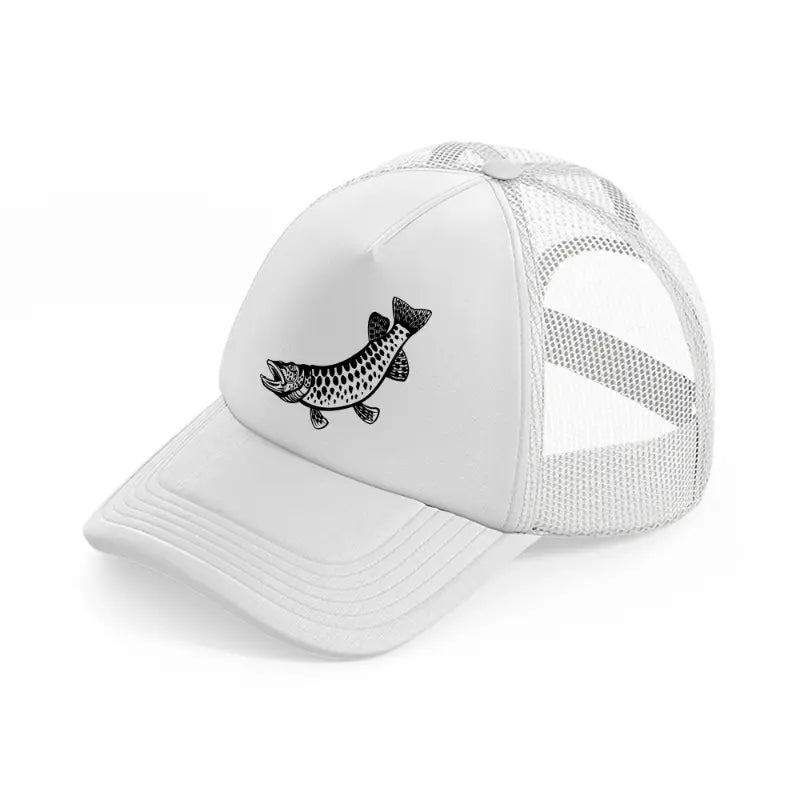 muskellunge fish-white-trucker-hat