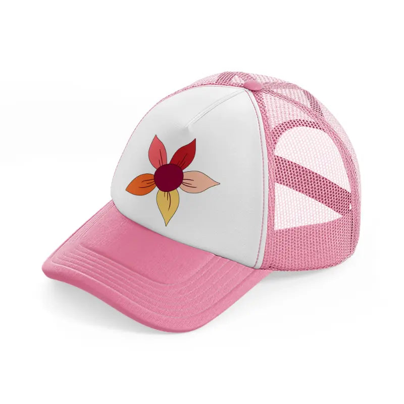 floral elements-37-pink-and-white-trucker-hat