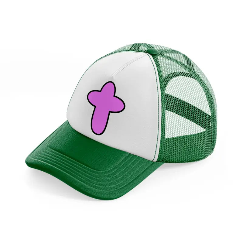 pink cross-green-and-white-trucker-hat