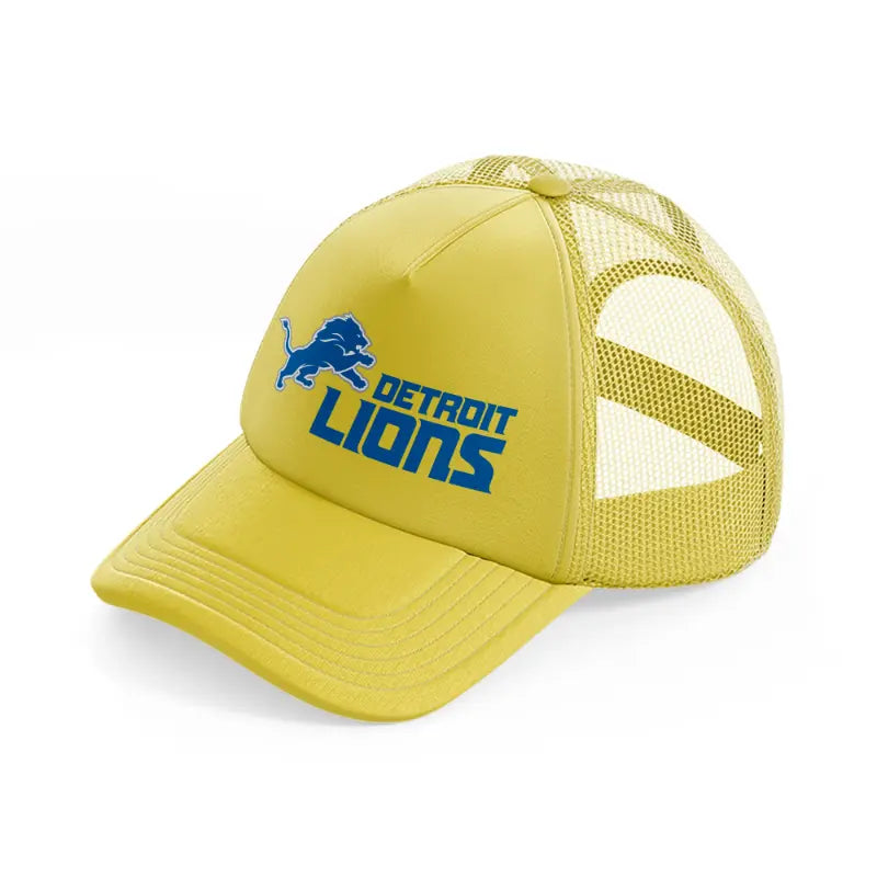 detroit lions shorter logo-gold-trucker-hat