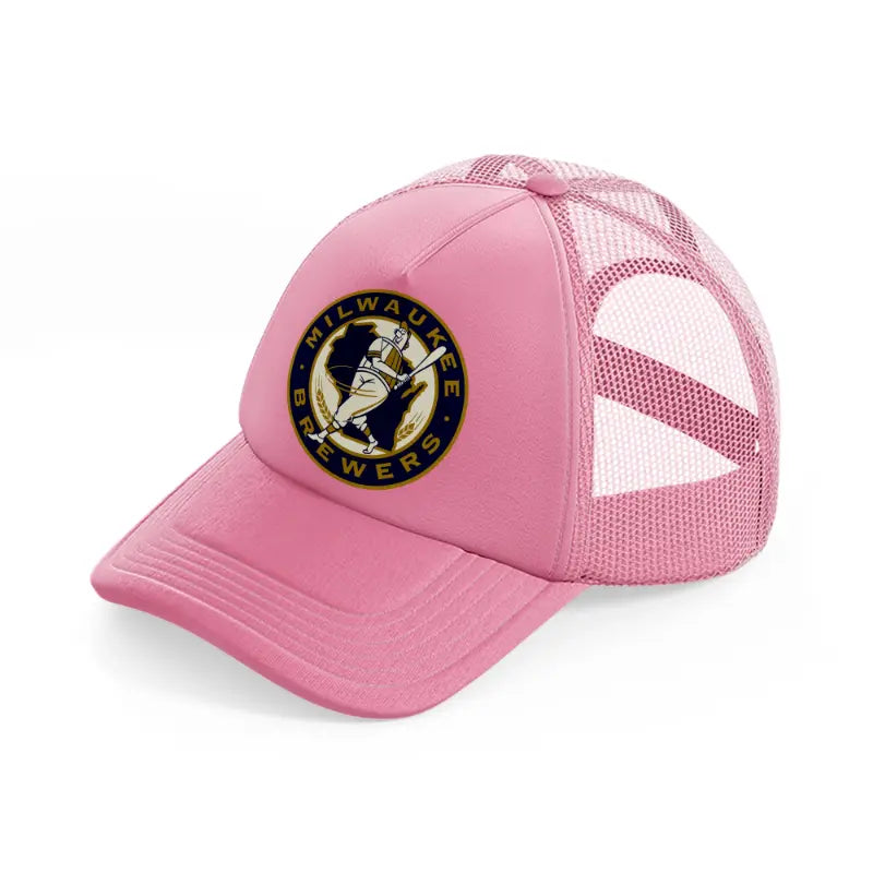 milwaukee brewers supporter-pink-trucker-hat