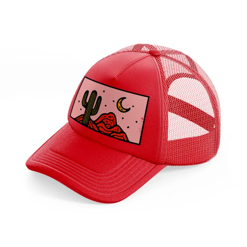 desert cactus-red-trucker-hat