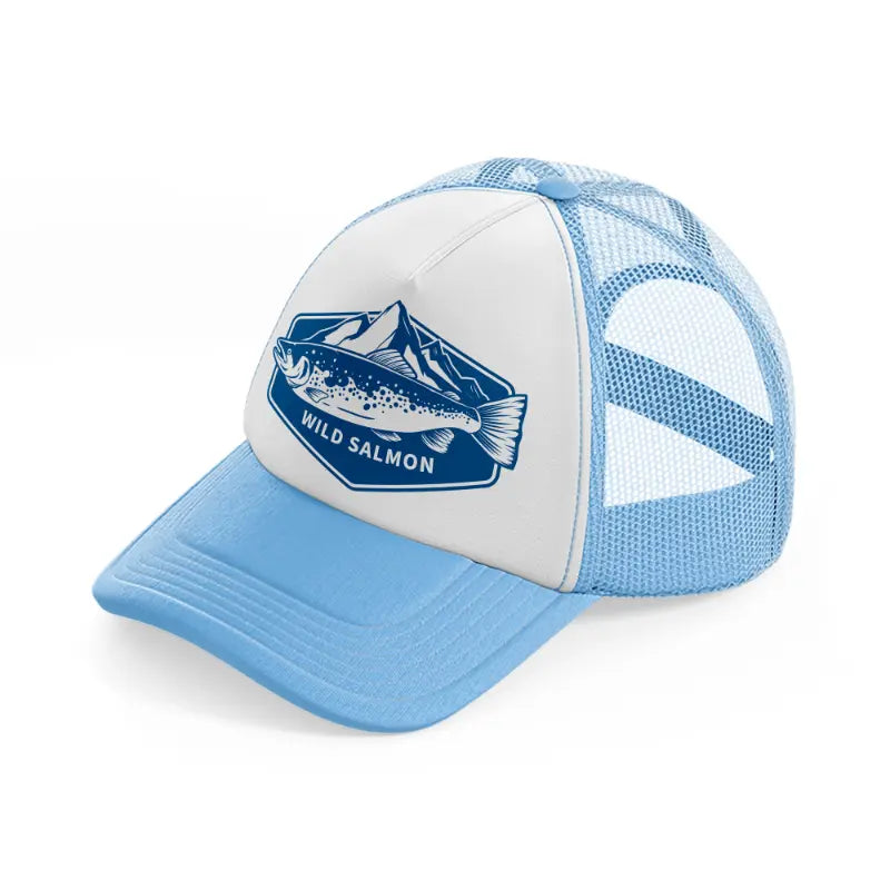 wild salmon blue-sky-blue-trucker-hat