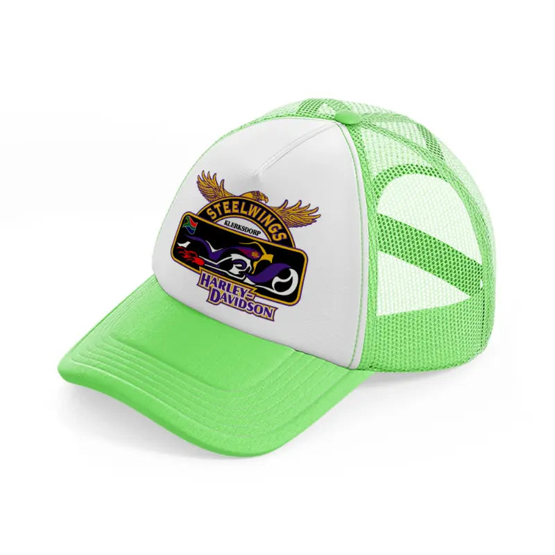 steel wings harley-davidson-lime-green-trucker-hat