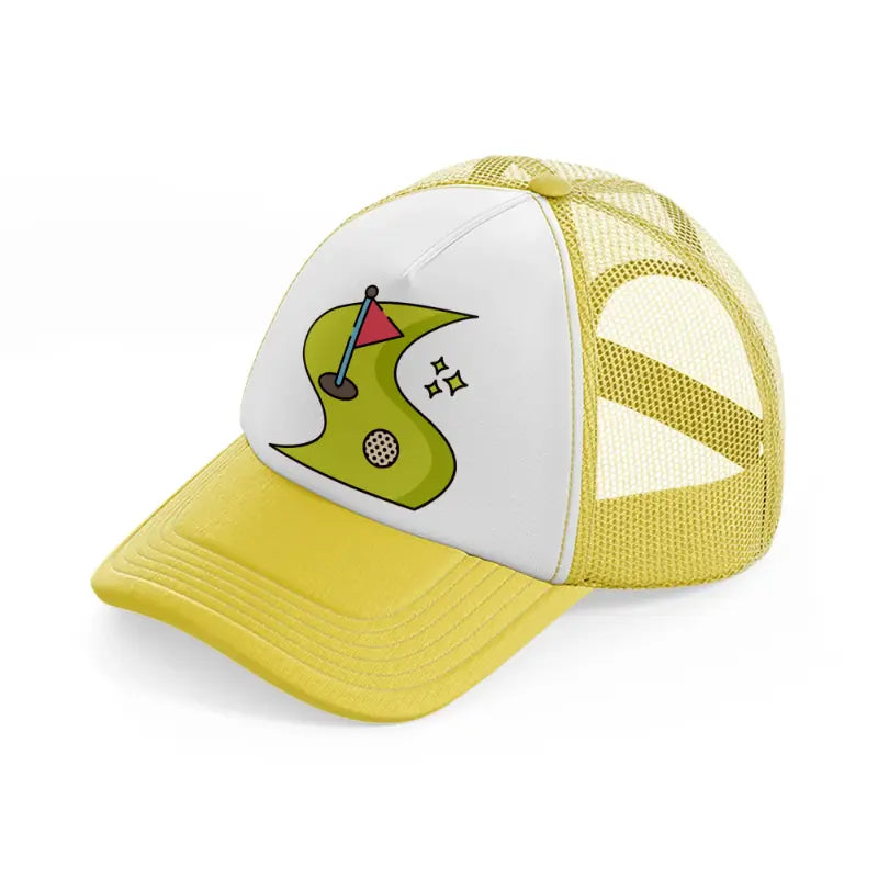golf course-yellow-trucker-hat