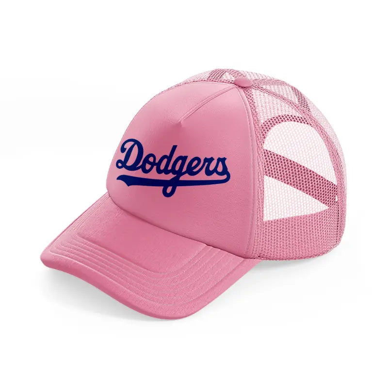 dodgers text-pink-trucker-hat