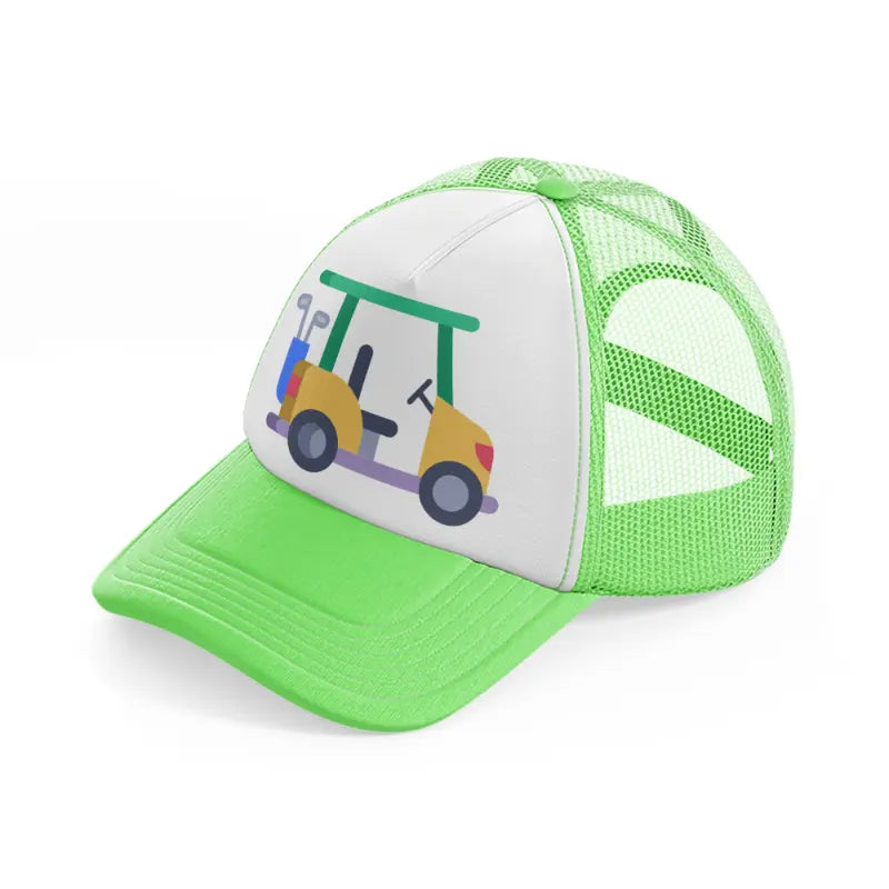 golf cart-lime-green-trucker-hat