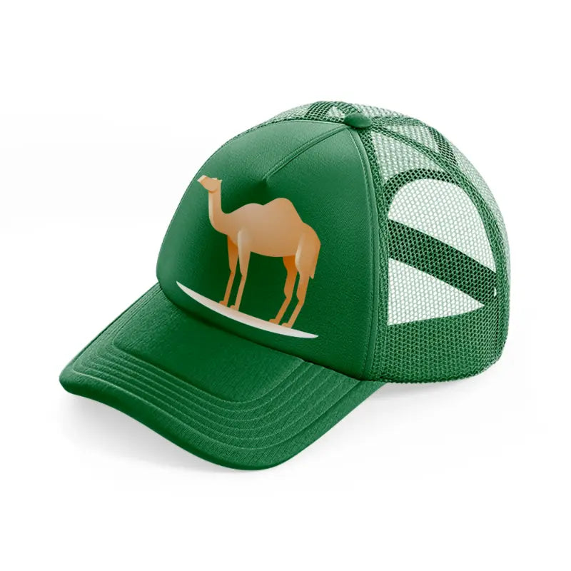 036 camel green trucker hat